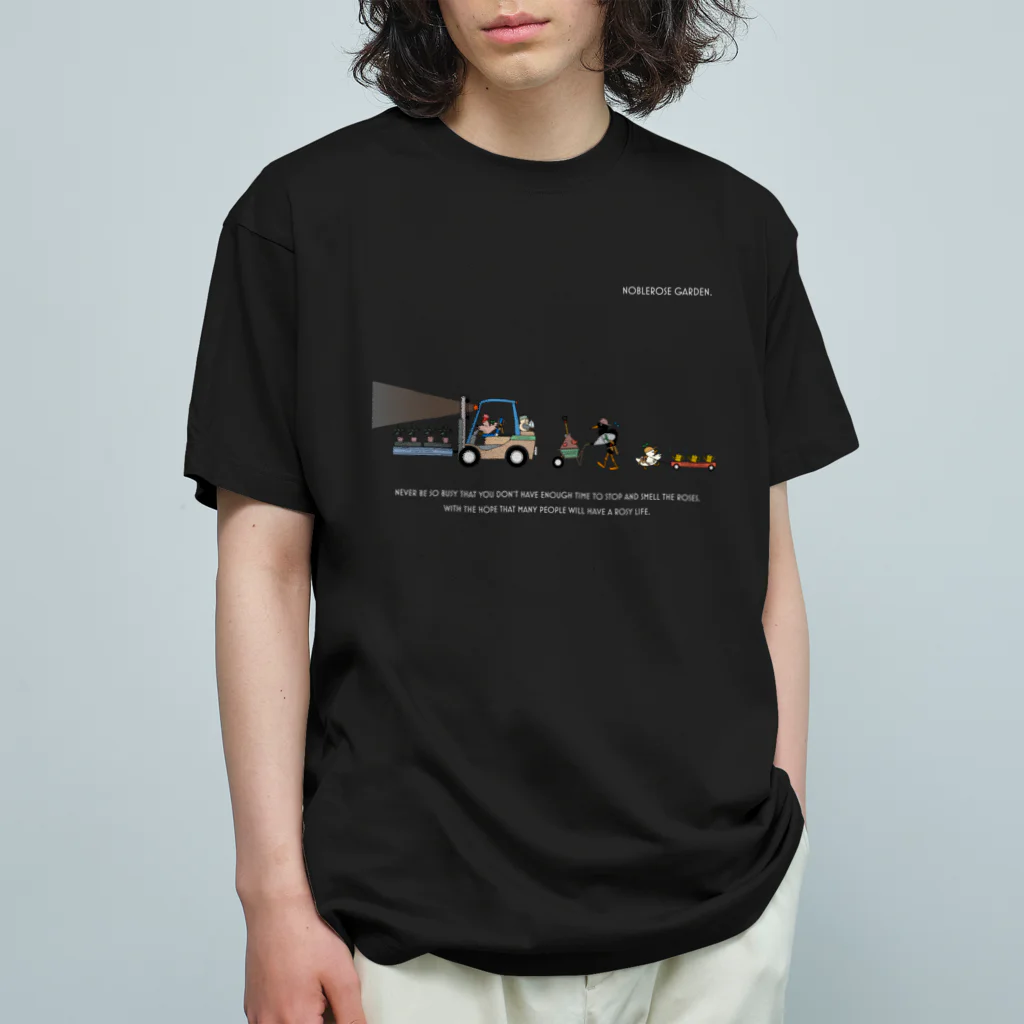 NOBLEROSEGRAFFITIのNRG.ローズメイク(WH) オーガニックコットンTシャツ