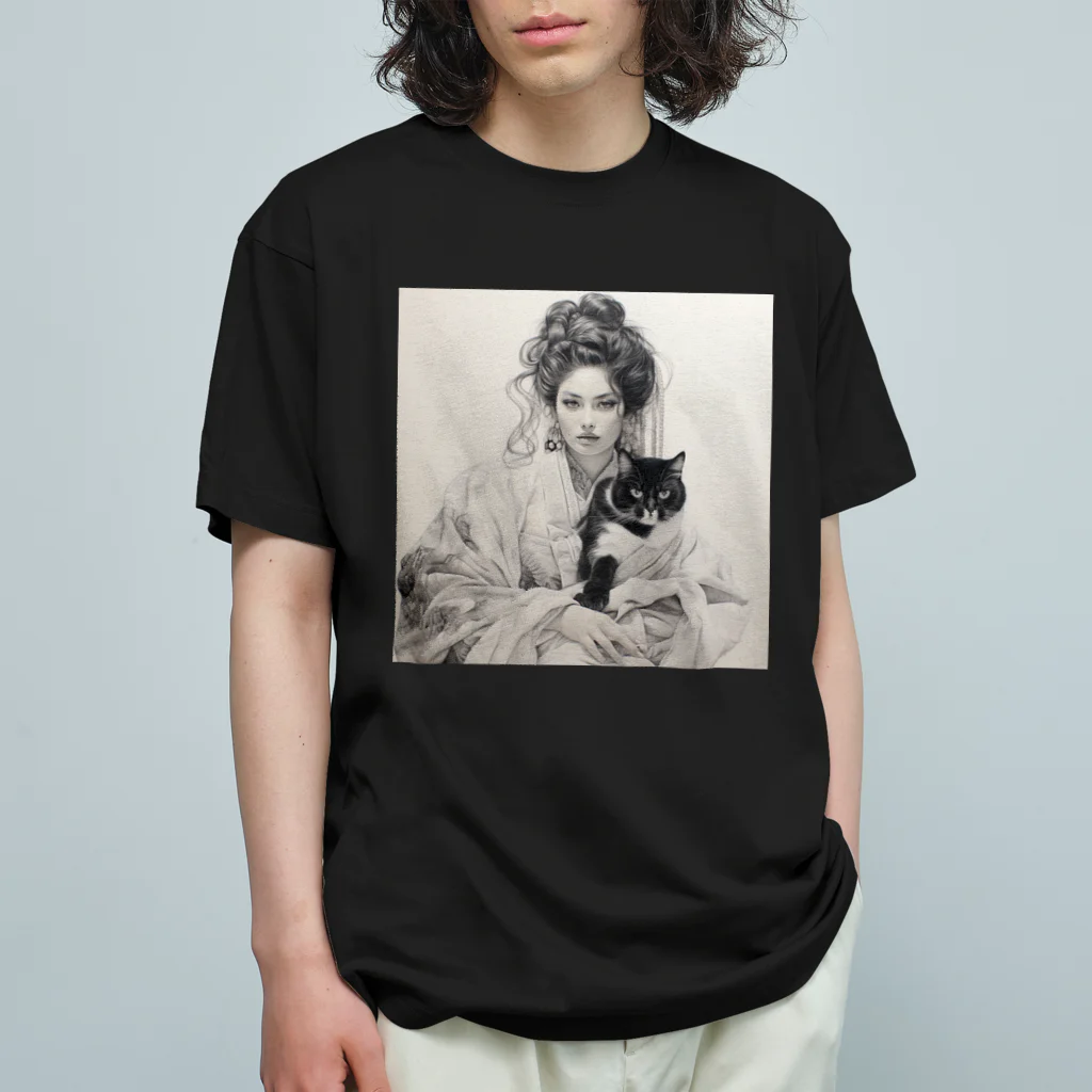 kameriyaのコレクション「猫と共に流れる時」 オーガニックコットンTシャツ