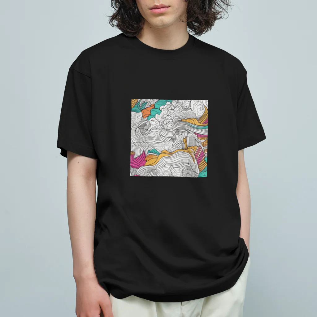 ANTARESのサイケデリックアート オーガニックコットンTシャツ