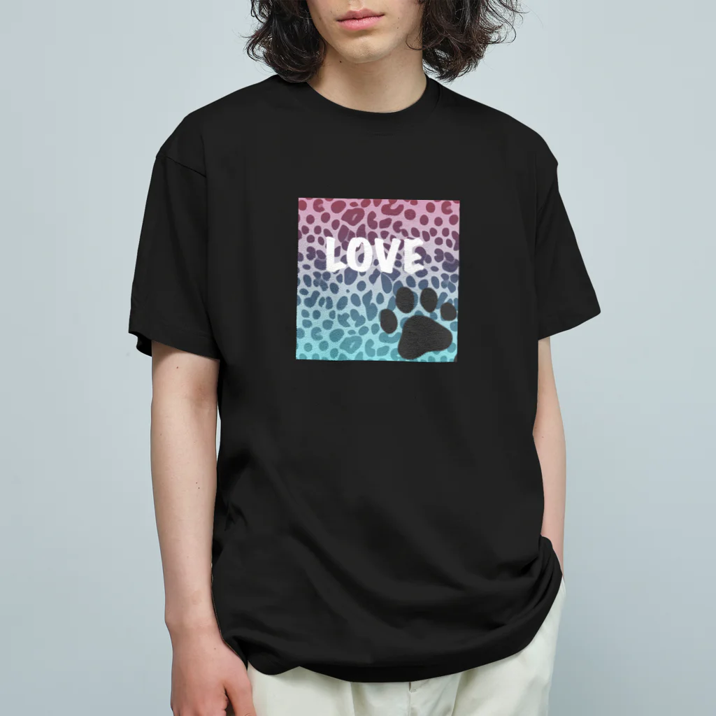 Porte de  bonheur  〜幸せの扉〜の豹柄LOVE🐾シリーズ オーガニックコットンTシャツ