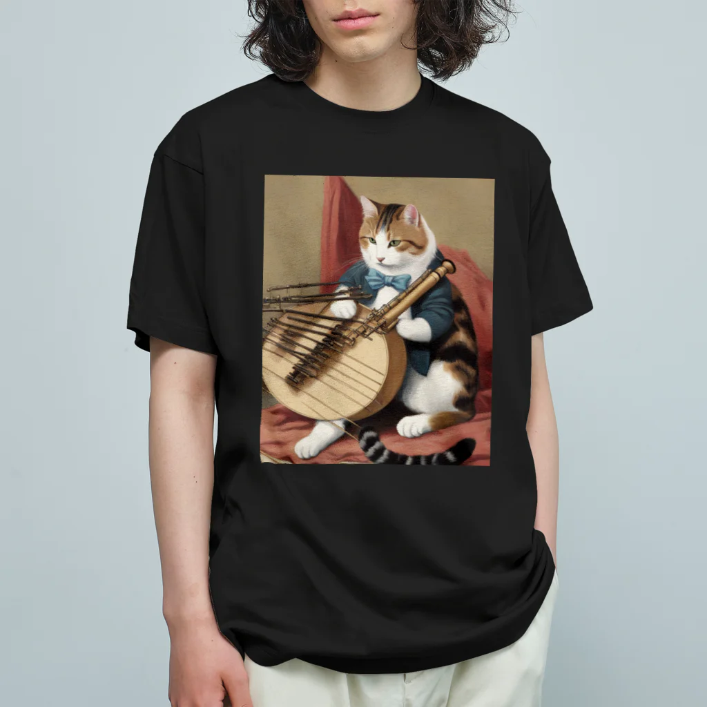 F2 Cat Design Shopの orchestra cat 001 オーガニックコットンTシャツ