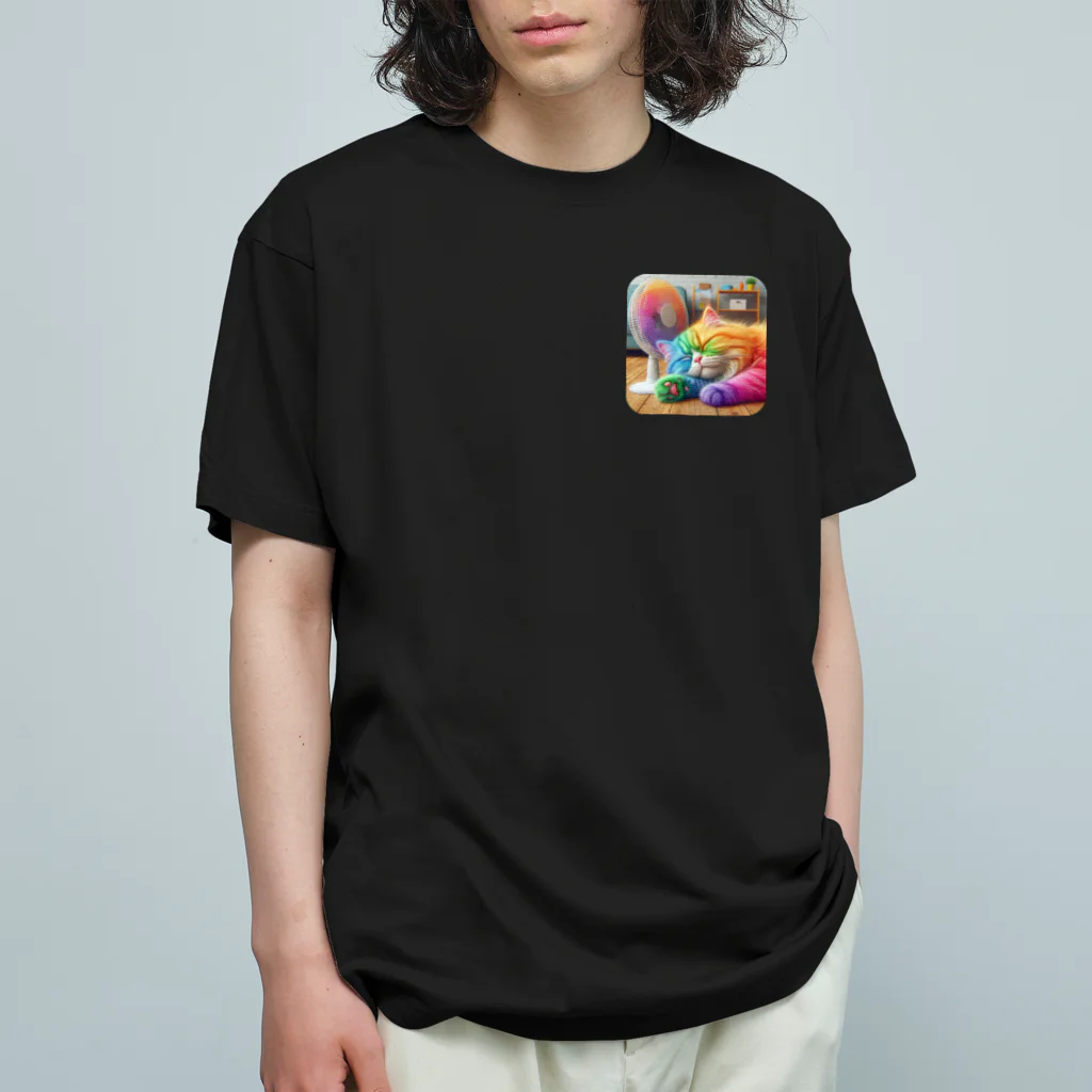 ニャーちゃんショップの眠りネコ オーガニックコットンTシャツ