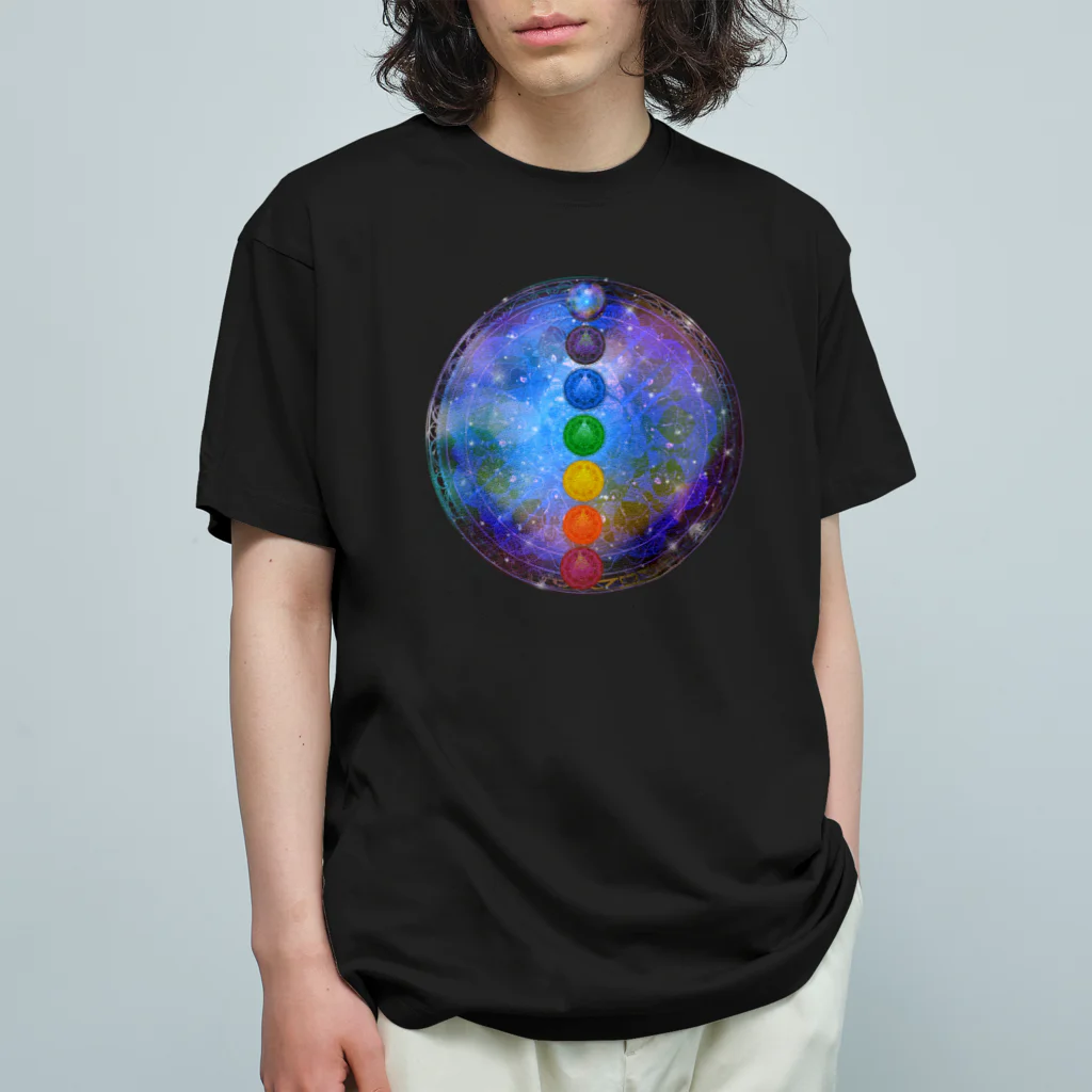 💖宇宙整体♪🌈♪こころからだチャンネル♪💖の宇宙曼荼羅　cakra version Organic Cotton T-Shirt