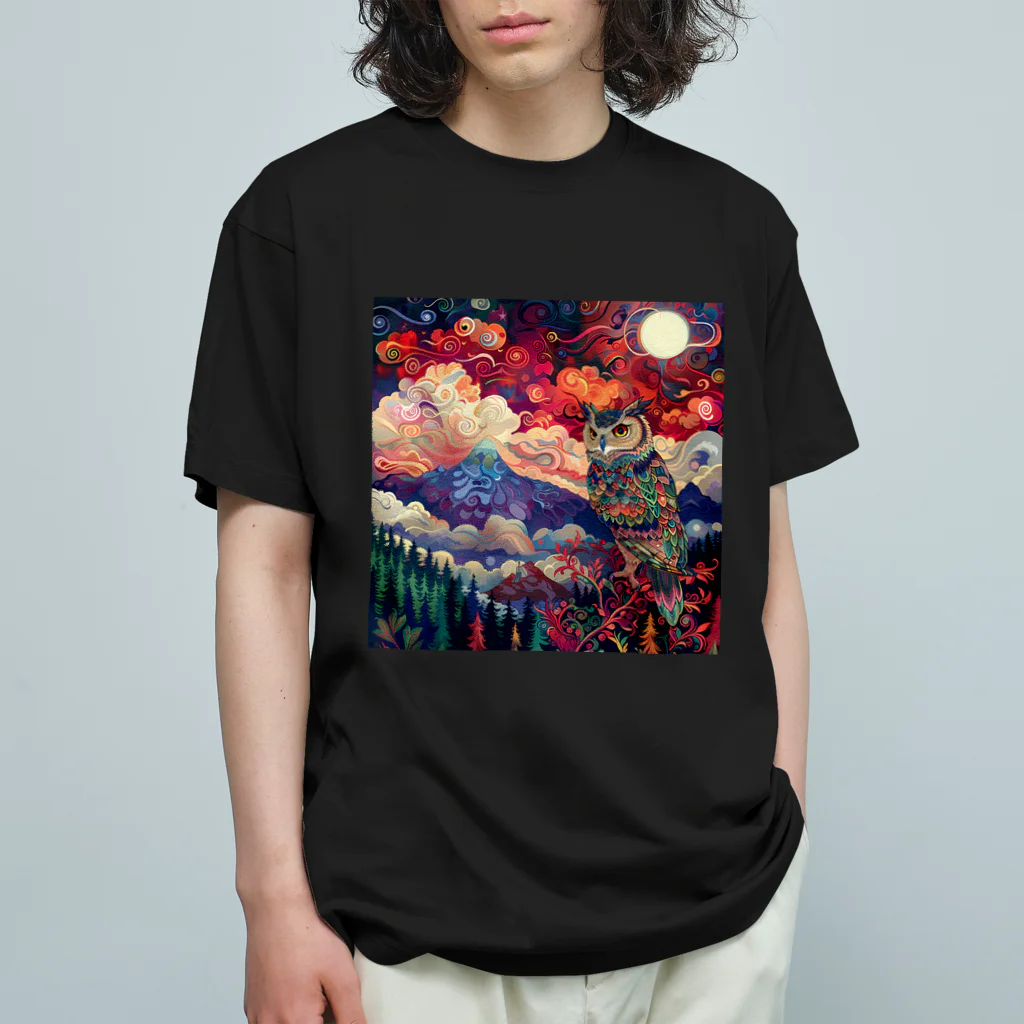 chinita_kakarのミミズクシリーズ２ オーガニックコットンTシャツ