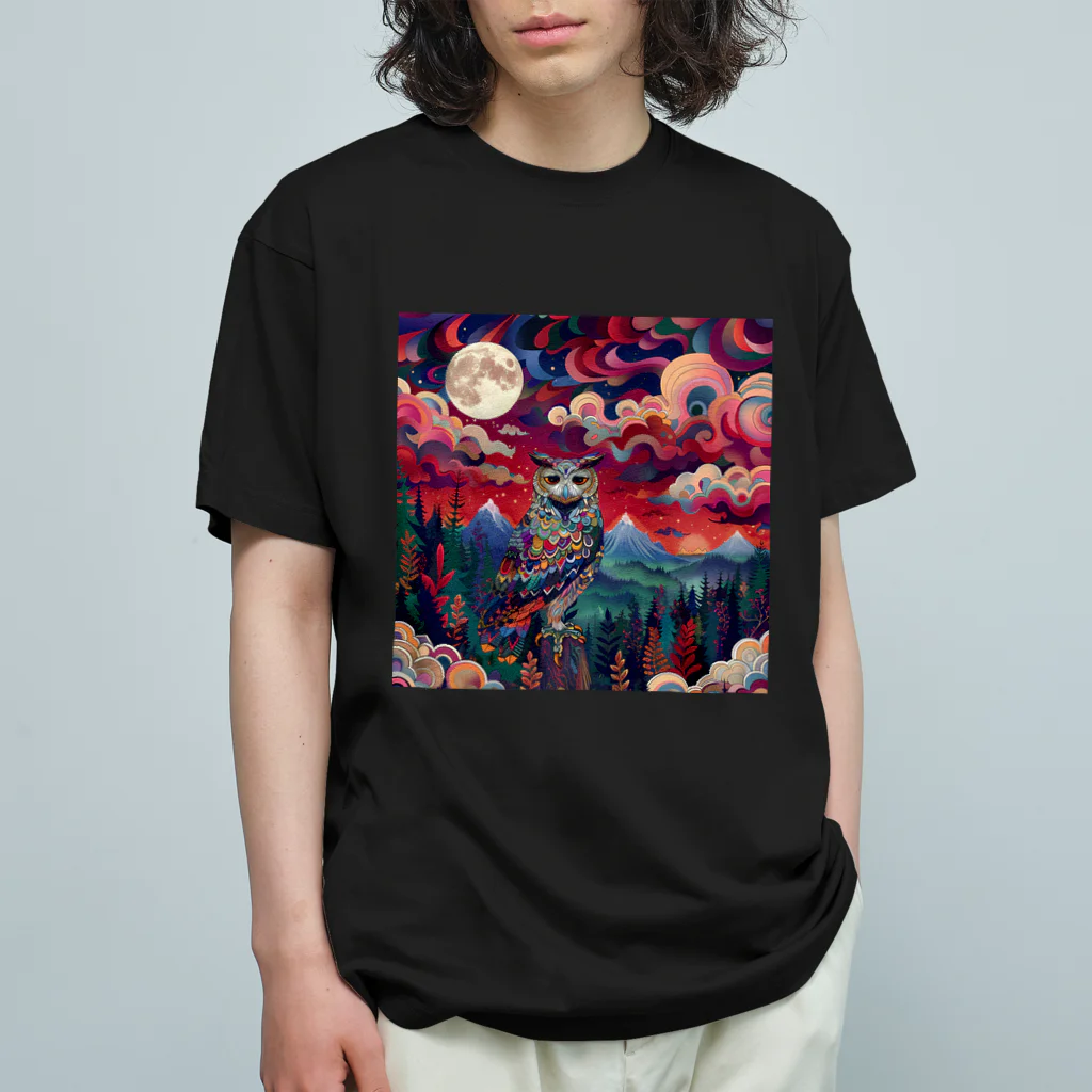 chinita_kakarのミミズクシリーズ４ オーガニックコットンTシャツ