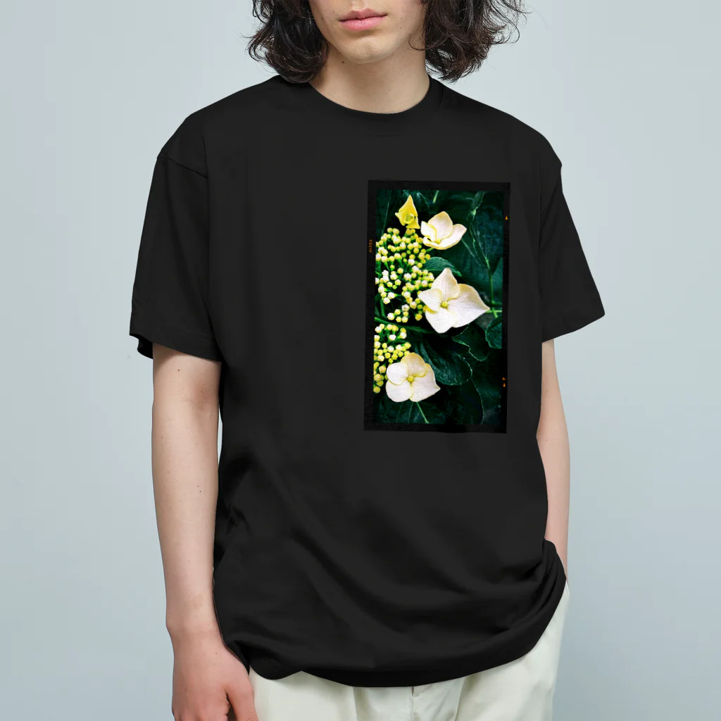 LalaHangeulの紫陽花　ヴィンテージ オーガニックコットンTシャツ