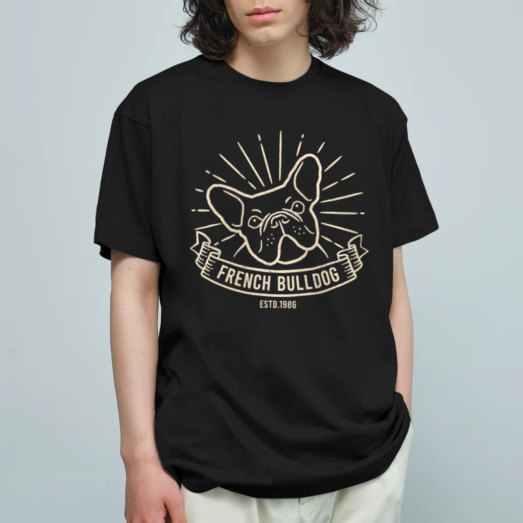 【公式】まるいねこのフレンチ・ブルドッグ Organic Cotton T-Shirt