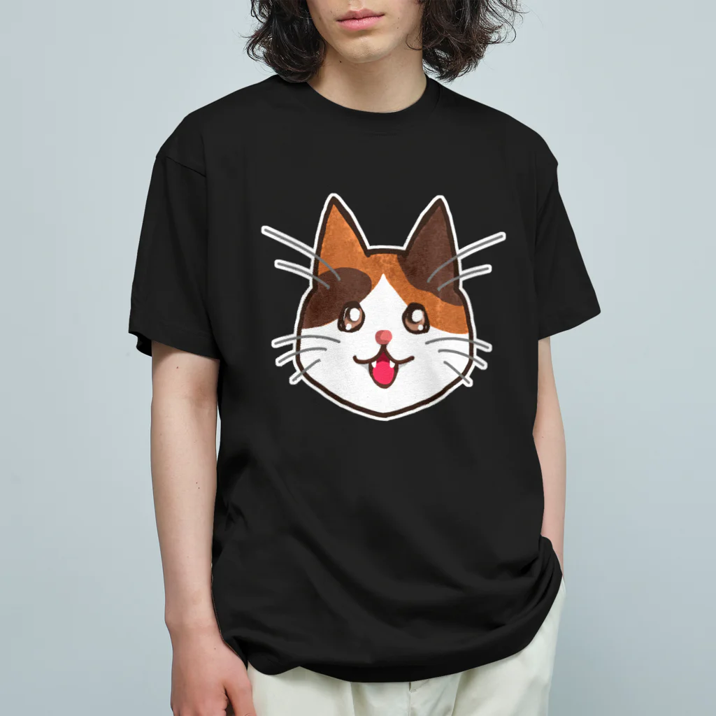 コナカマ通販SUZURI支店の三毛猫ちゃん オーガニックコットンTシャツ