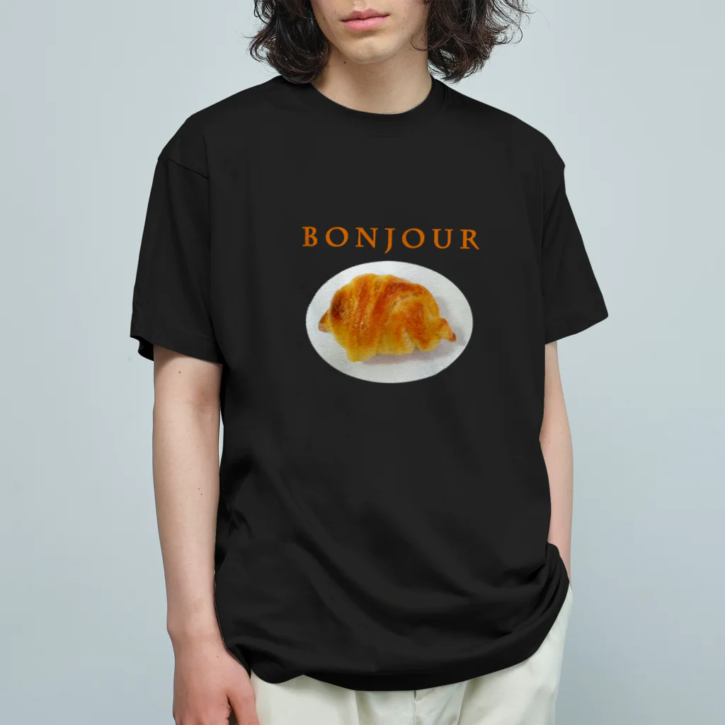 suzurimのBONJOUR オーガニックコットンTシャツ