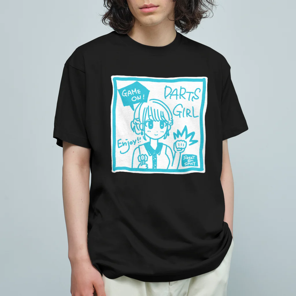 SWEET＆SPICY 【 すいすぱ 】ダーツのGAME ON!　【SWEET LIGHTBLUE】 オーガニックコットンTシャツ