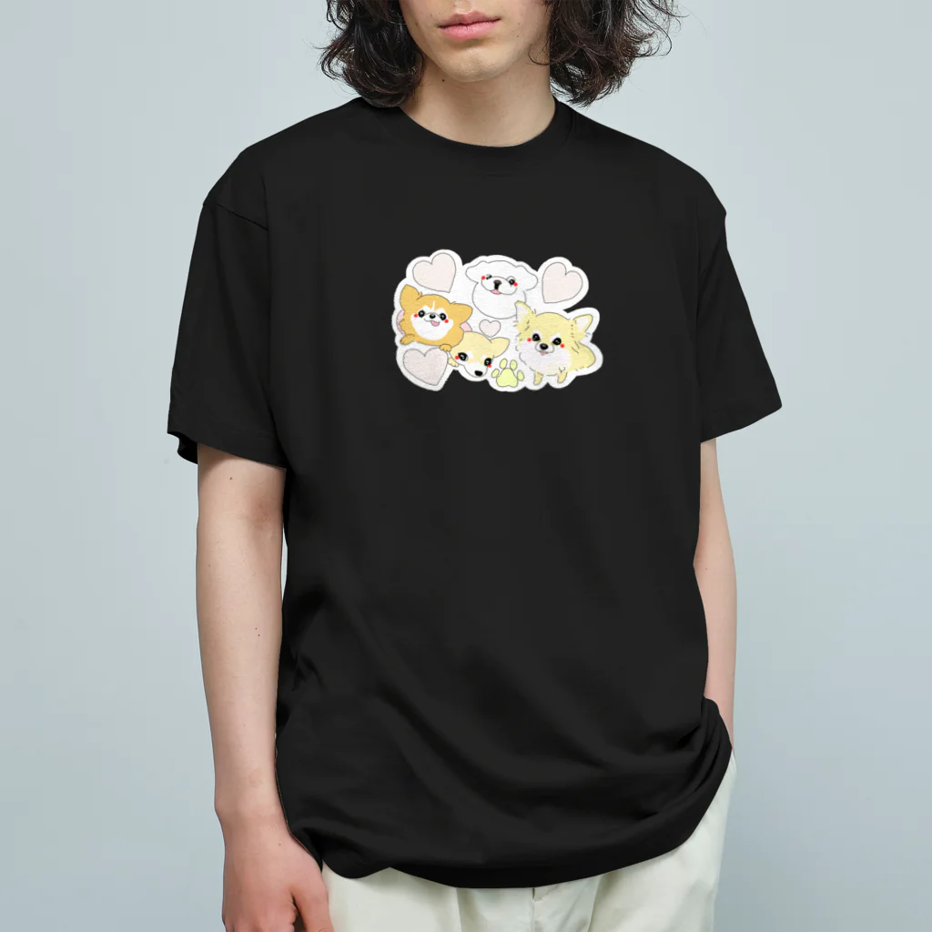 遥ん/犬顔絵　の「保護犬カフェ支援」グッズ なかよしこよし Organic Cotton T-Shirt