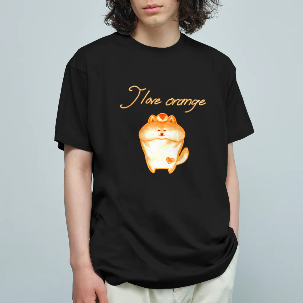 どるちぇ＊うさぎの《ネオンシリーズ》＊I love orange*しば＊ オーガニックコットンTシャツ