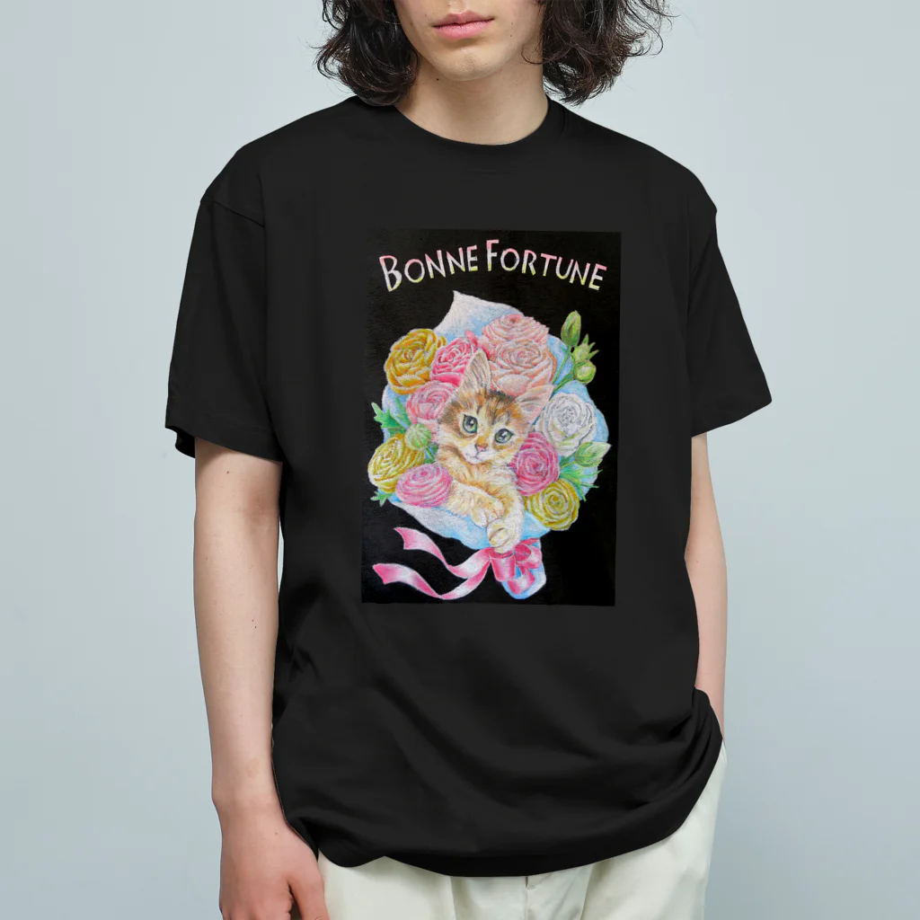 Ａｔｅｌｉｅｒ　Ｈｅｕｒｅｕｘのしあわせのねこの花束 オーガニックコットンTシャツ