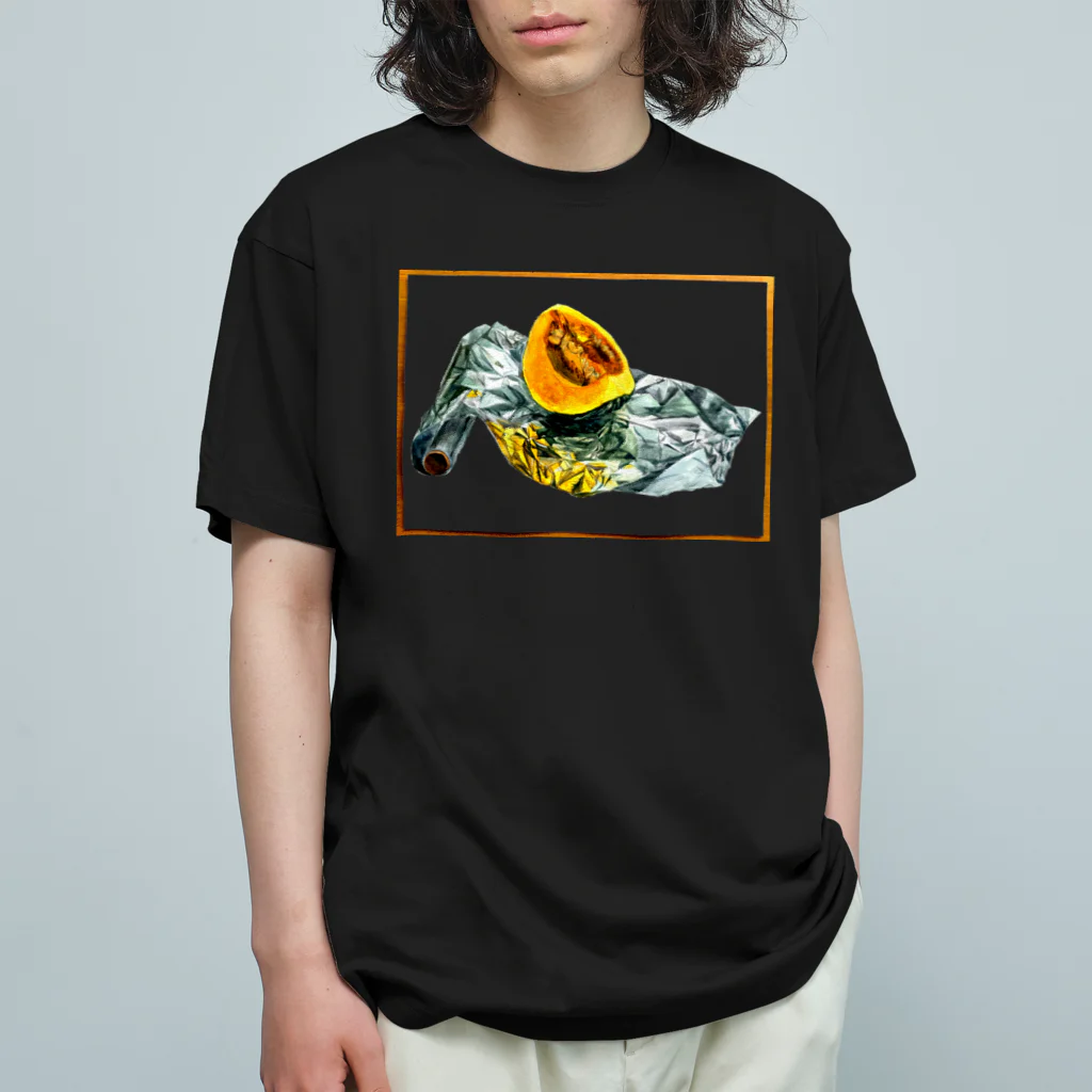 志瓜のSUZURIのかぼちゃとアルミホイル(枠あり透過ver) Organic Cotton T-Shirt