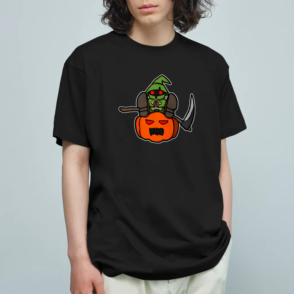 ナチュラルサトシのめへのスケアクロウとジャック・オー・ランタン Organic Cotton T-Shirt