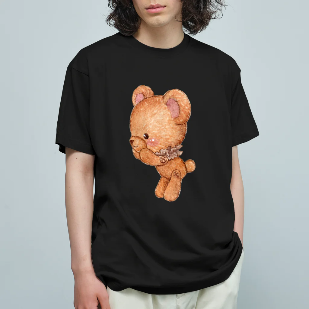 Atelier cinnamonのベアーズコレクション（横向きクマさん） Organic Cotton T-Shirt