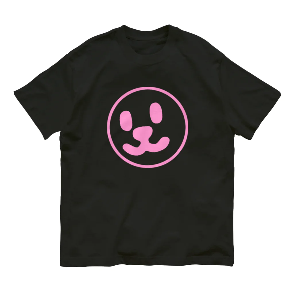 週刊少年ライジングサンズのSmile Face Pink Line オーガニックコットンTシャツ