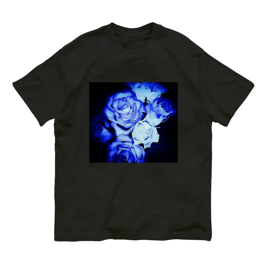 Anna’s galleryのBLUE Rose Organic Cotton T-Shirt