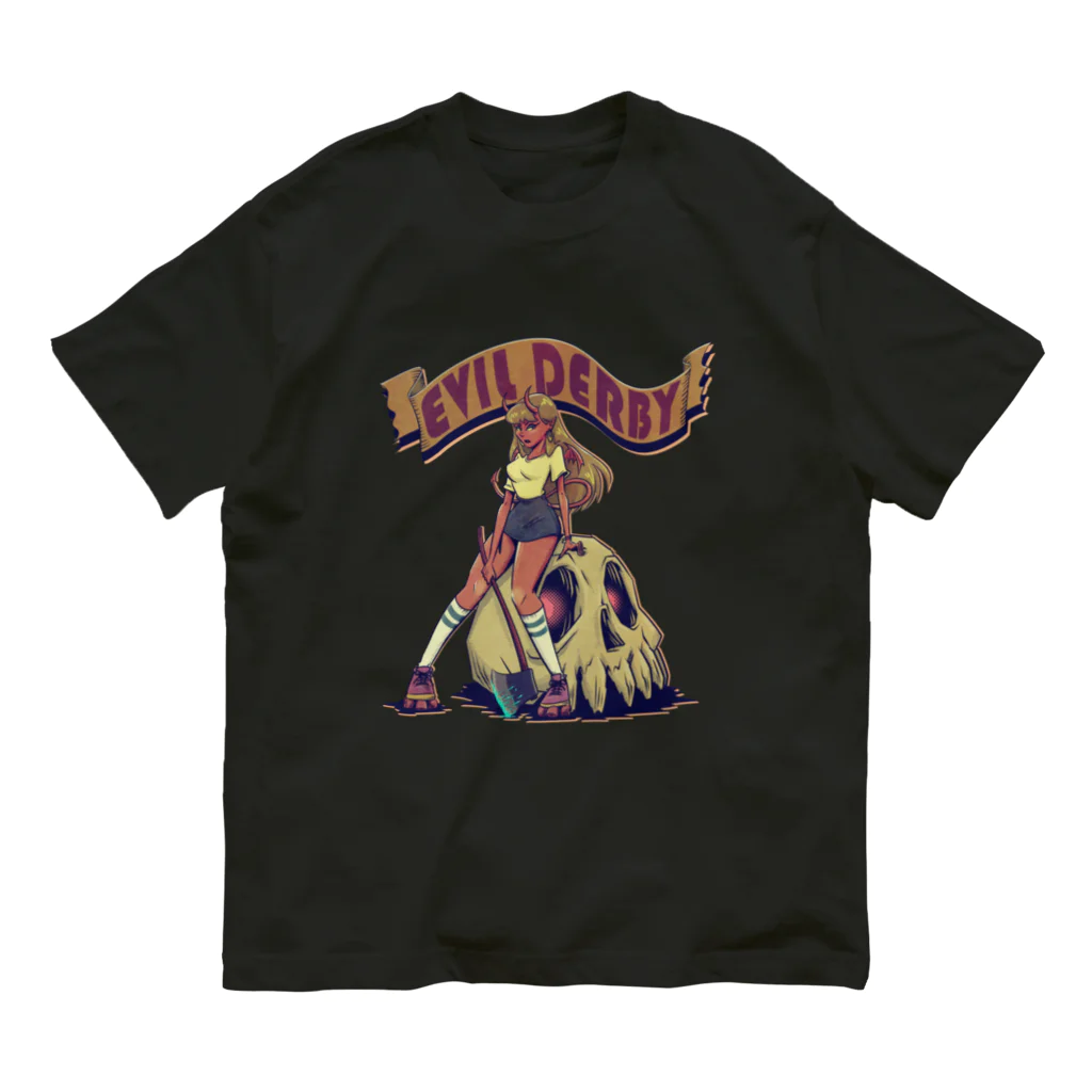 nidan-illustrationの"Evil Derby" Organic Cotton T-Shirt