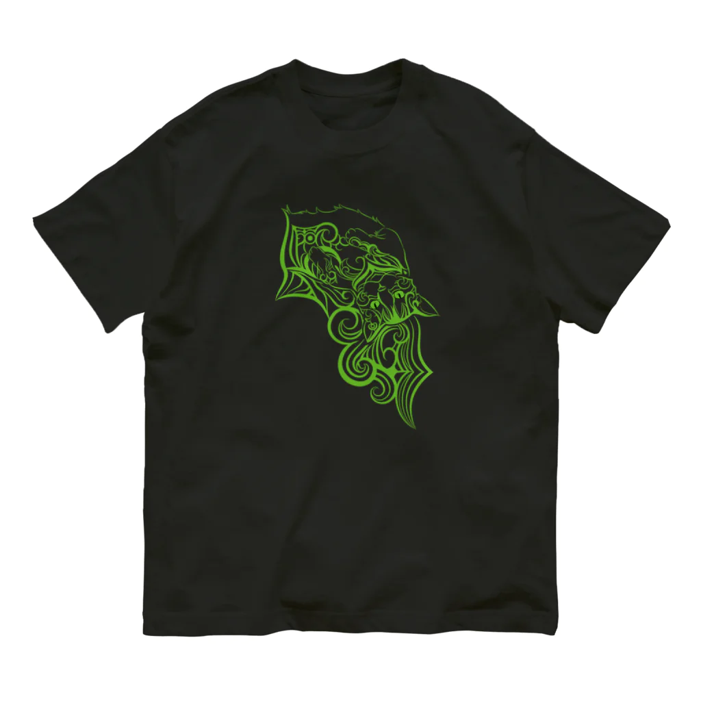 BuzzWorks - OFFICIAL GOODS STOREのYumehito / Green Cat オーガニックコットンTシャツ