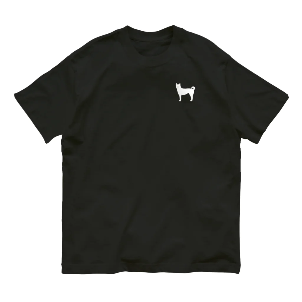ゆいたっく／犬イラストの紀州(ワンポイント) オーガニックコットンTシャツ