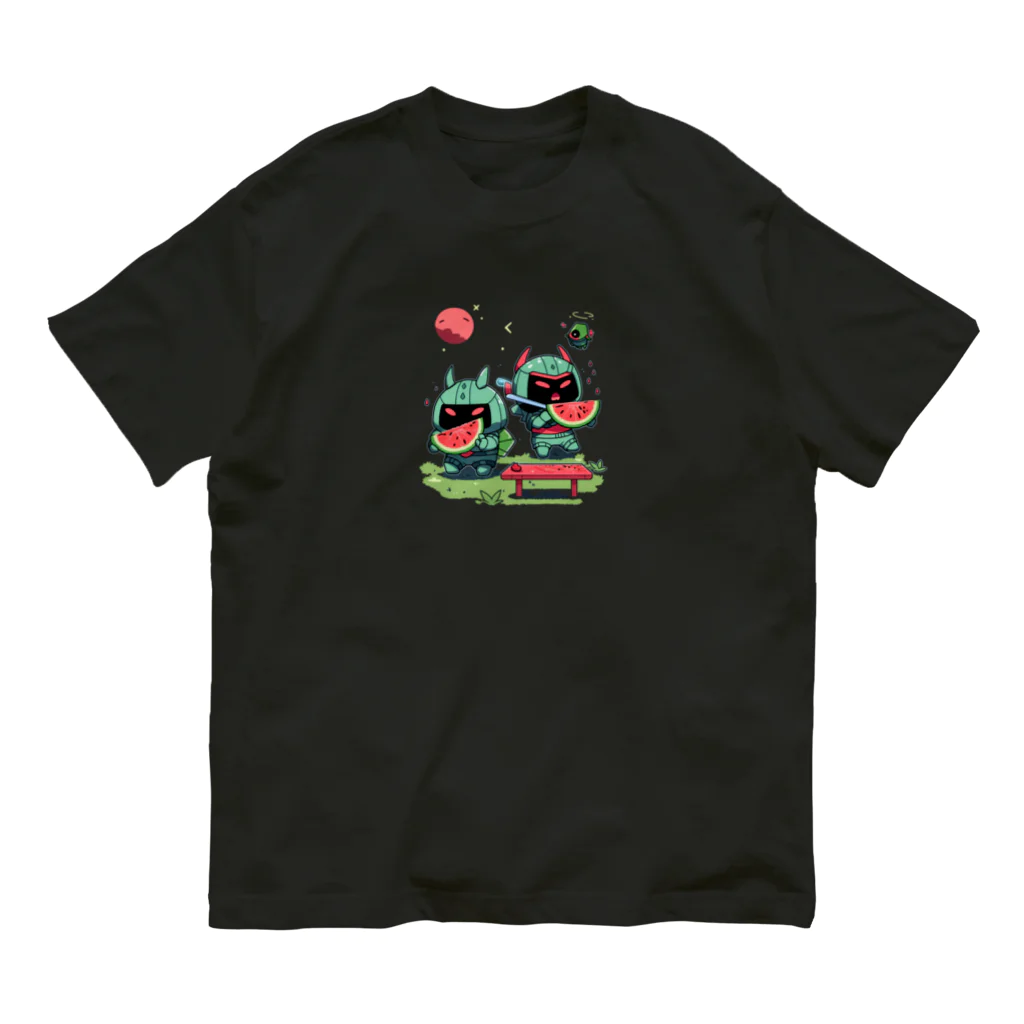 ahirusanTシャツショップのスイカ大好きエイリアン Organic Cotton T-Shirt