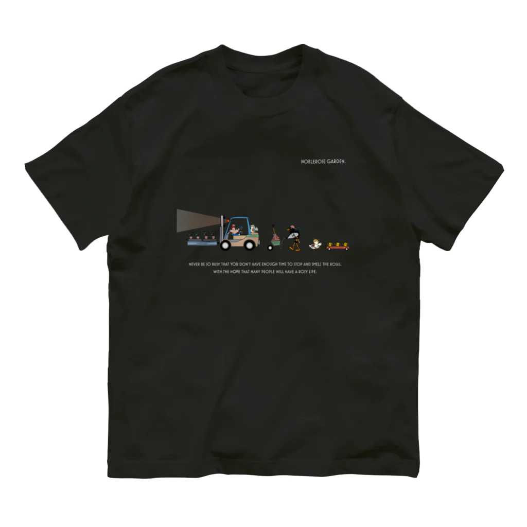 NOBLEROSEGRAFFITIのNRG.ローズメイク(WH) オーガニックコットンTシャツ