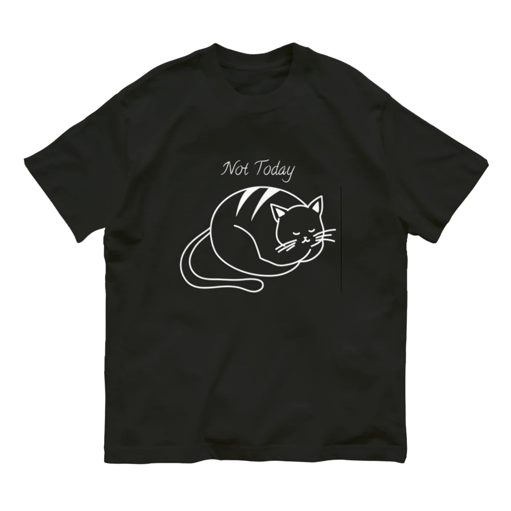 9CATSのNot Today 猫のシルエットシリーズ from 9CATS オーガニックコットンTシャツ