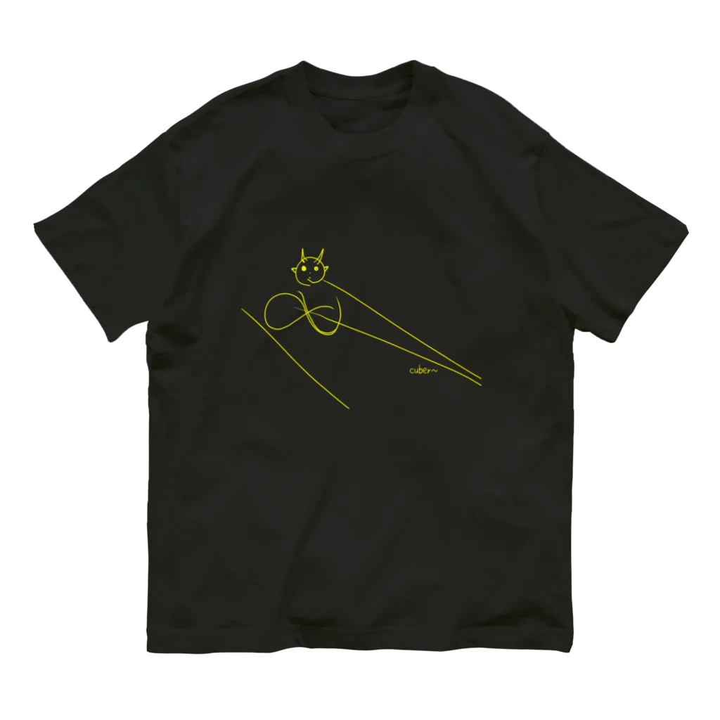 Torazoのcuber~ drawing Torazo - yellow- オーガニックコットンTシャツ