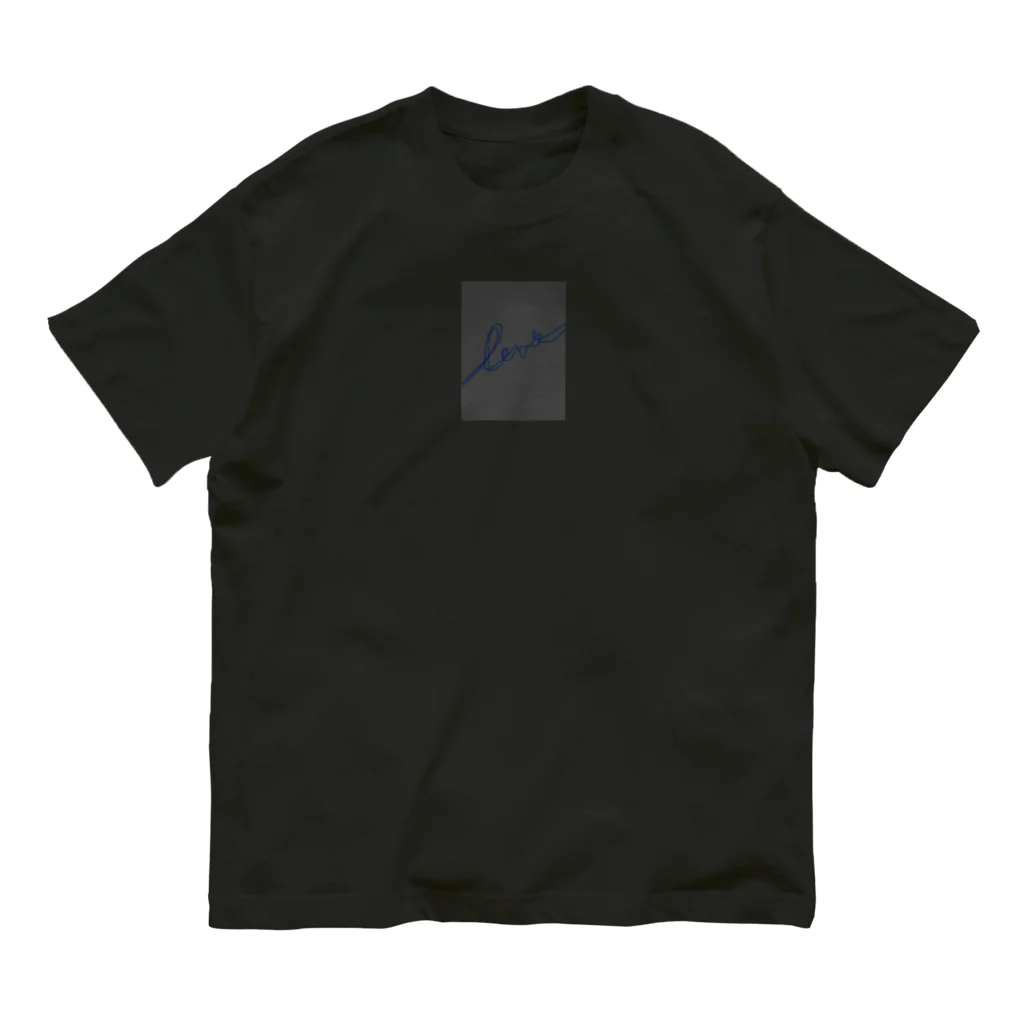 rilybiiのCharcoalgray ✖️ Blue Logoart オーガニックコットンTシャツ