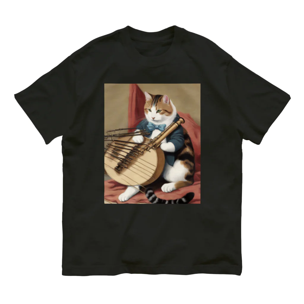 F2 Cat Design Shopの orchestra cat 001 オーガニックコットンTシャツ