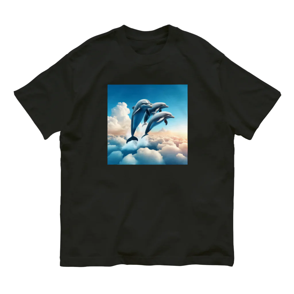 ニュートラルノードの✨Three Dolphins Soar✨ オーガニックコットンTシャツ