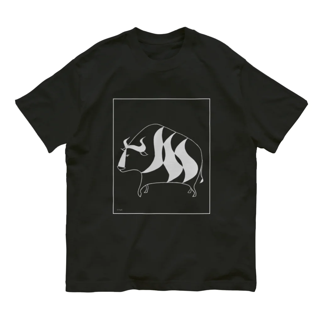 Pupik_SankinのTaurus_mono series オーガニックコットンTシャツ