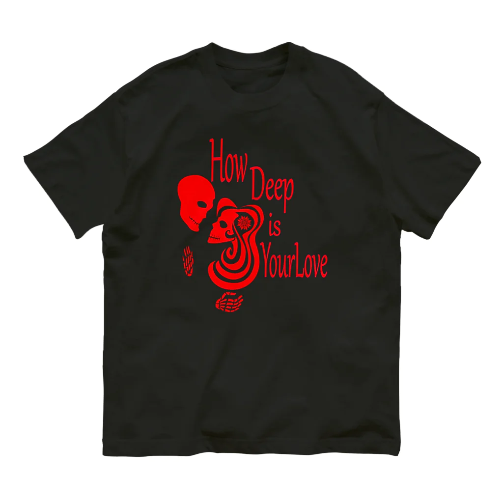 『NG （Niche・Gate）』ニッチゲート-- IN SUZURIのHow Deep Is Your Love（赤） Organic Cotton T-Shirt