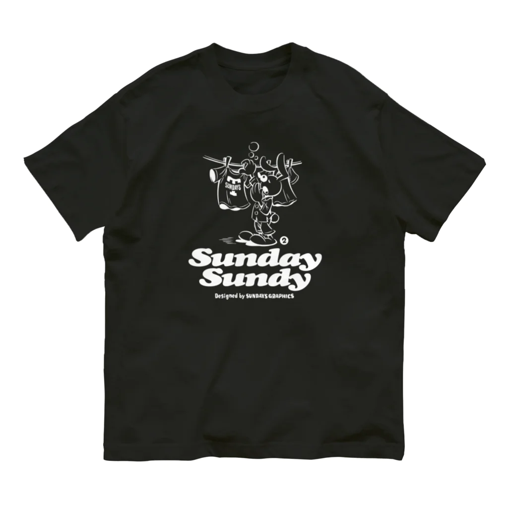 SUNDAYS GRAPHICSのSUNDAY SUNDY No.2 (白ロゴ) オーガニックコットンTシャツ