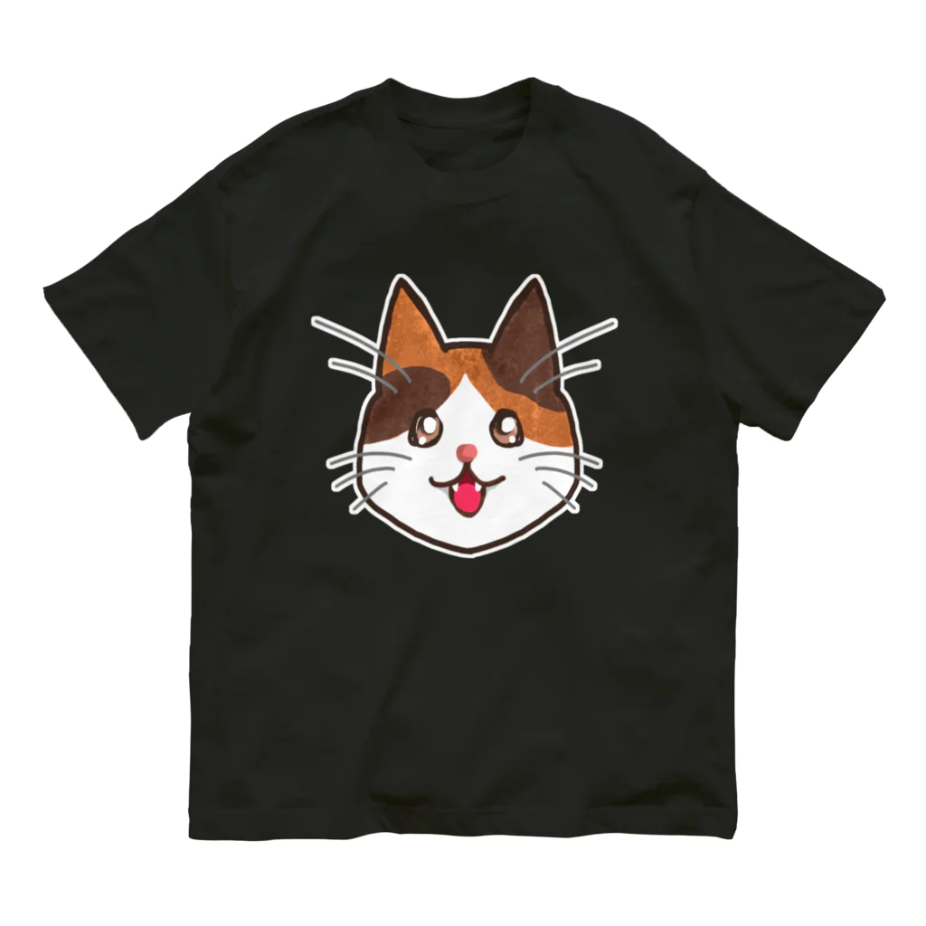 コナカマ通販SUZURI支店の三毛猫ちゃん オーガニックコットンTシャツ