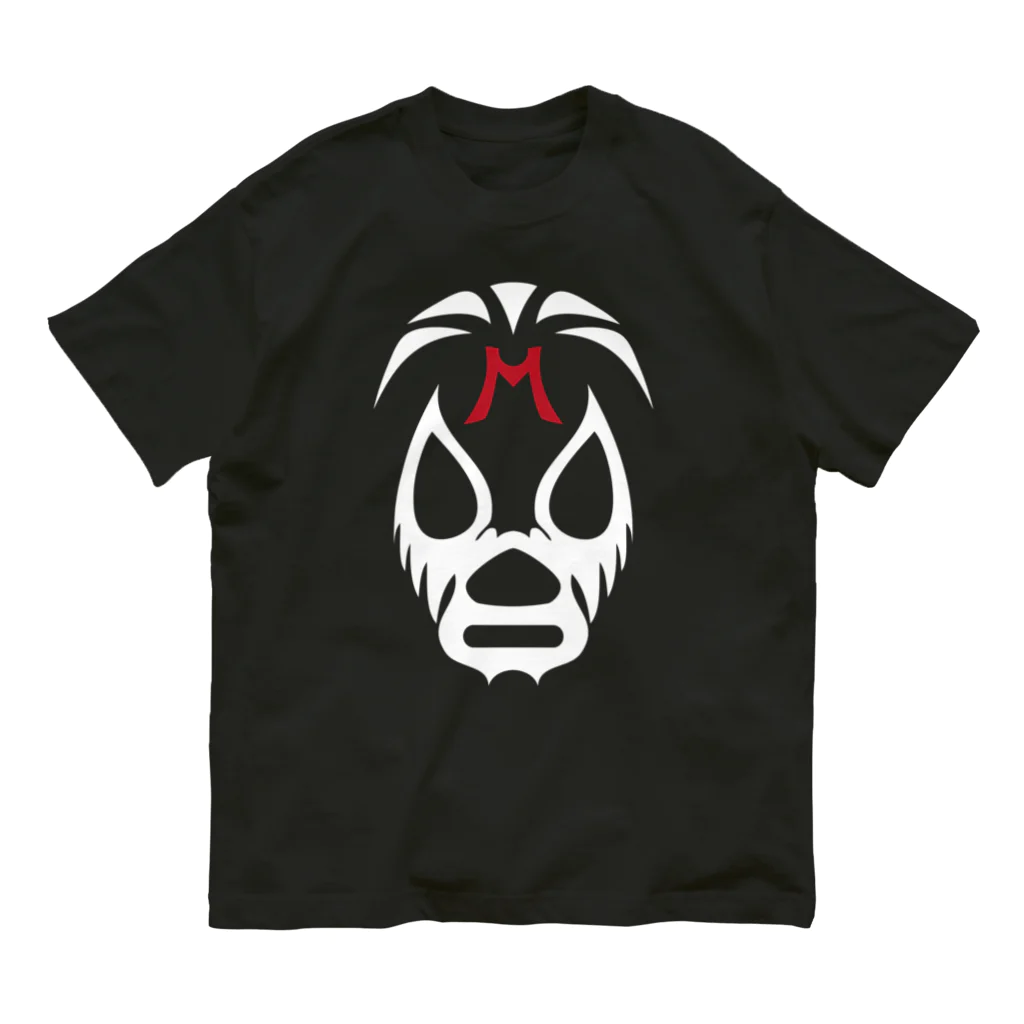 DRIPPEDのMIL MASCARAS MASK-ミル・マスカラスマスク 白ロゴ オーガニックコットンTシャツ