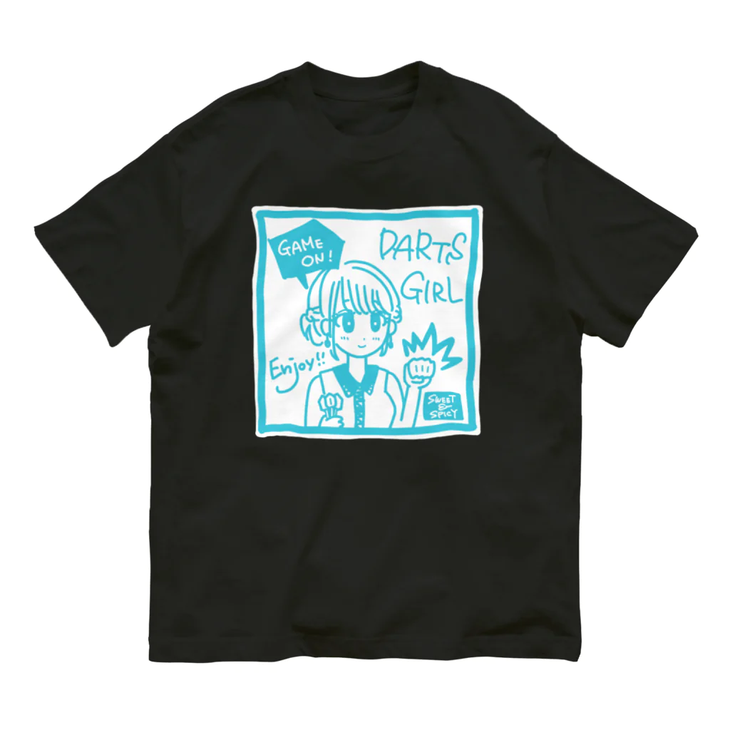 SWEET＆SPICY 【 すいすぱ 】ダーツのGAME ON!　【SWEET LIGHTBLUE】 オーガニックコットンTシャツ