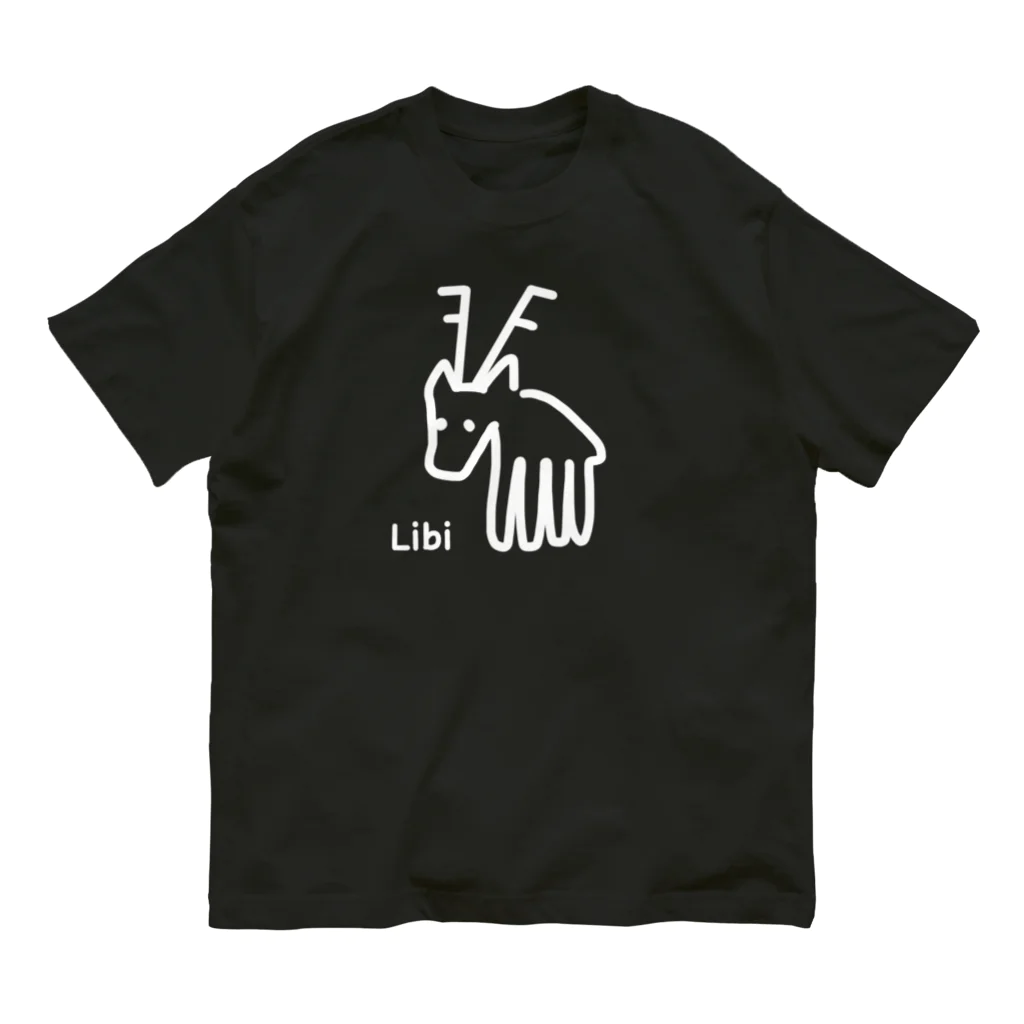 LibiのLibi(しか)白文字 Organic Cotton T-Shirt