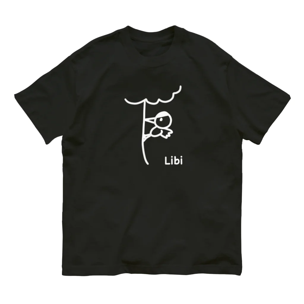 LibiのLibi(きつつき)白文字 オーガニックコットンTシャツ