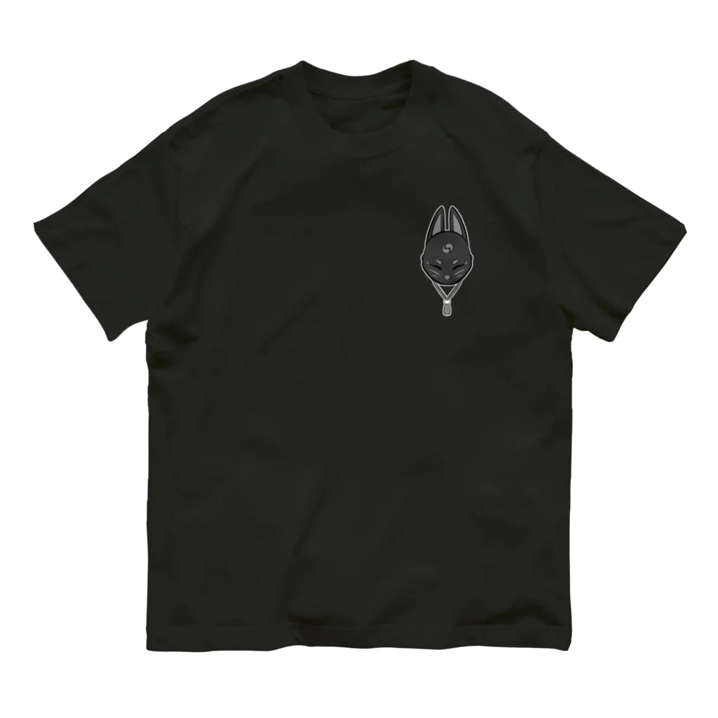 茶木谷なつとの狐面（黒白） Organic Cotton T-Shirt