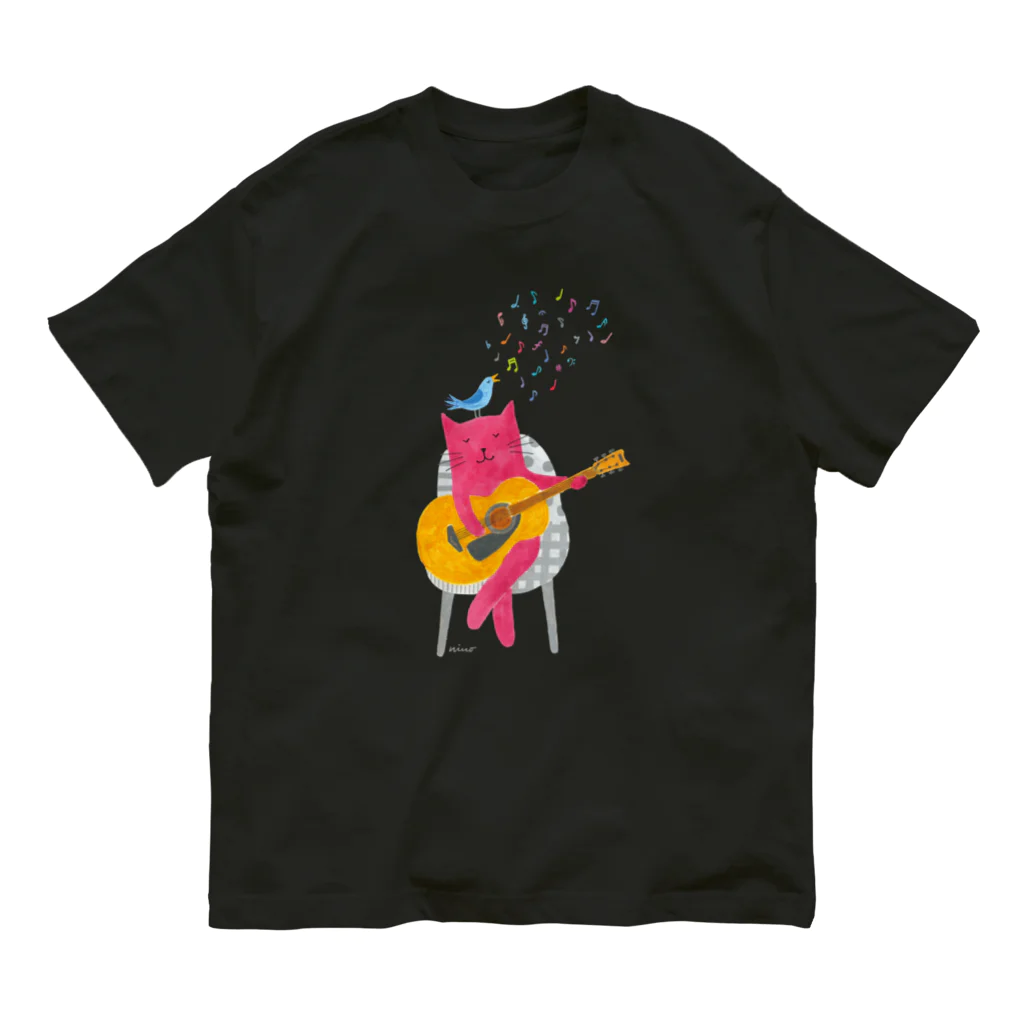 nino-artworkのハルとソラ　Halu & Sola　ギターと一緒に♪ オーガニックコットンTシャツ