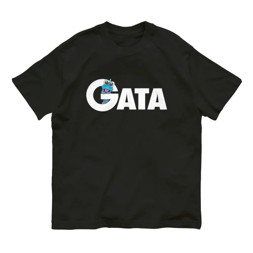 有明ガタァ商会のGATAロゴ【白】  オーガニックコットンTシャツ