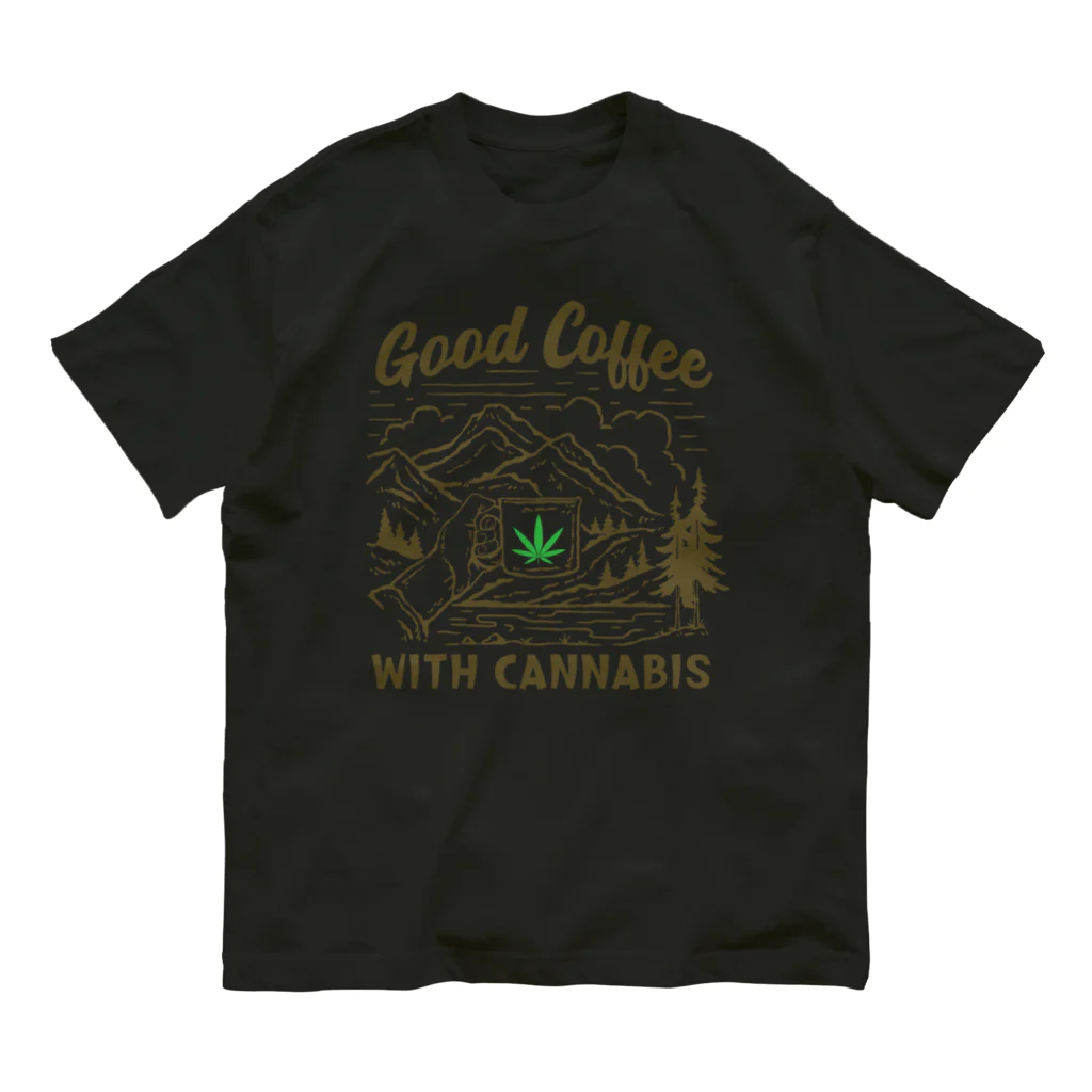 420 MUSIC FACTORYのCoffee＆Cannabis（コーヒーと大麻） Organic Cotton T-Shirt