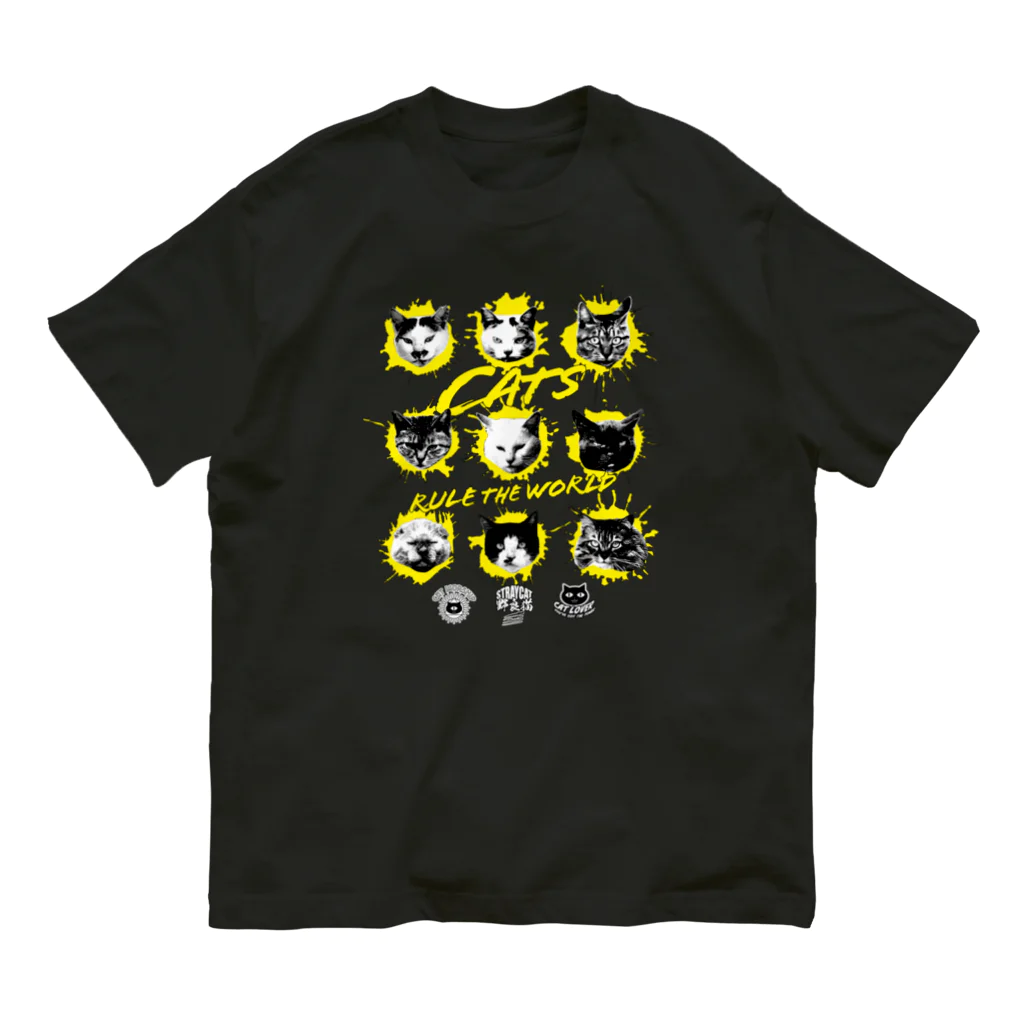 LONESOME TYPE ススの猫が世界を支配する9FACES（黄） Organic Cotton T-Shirt