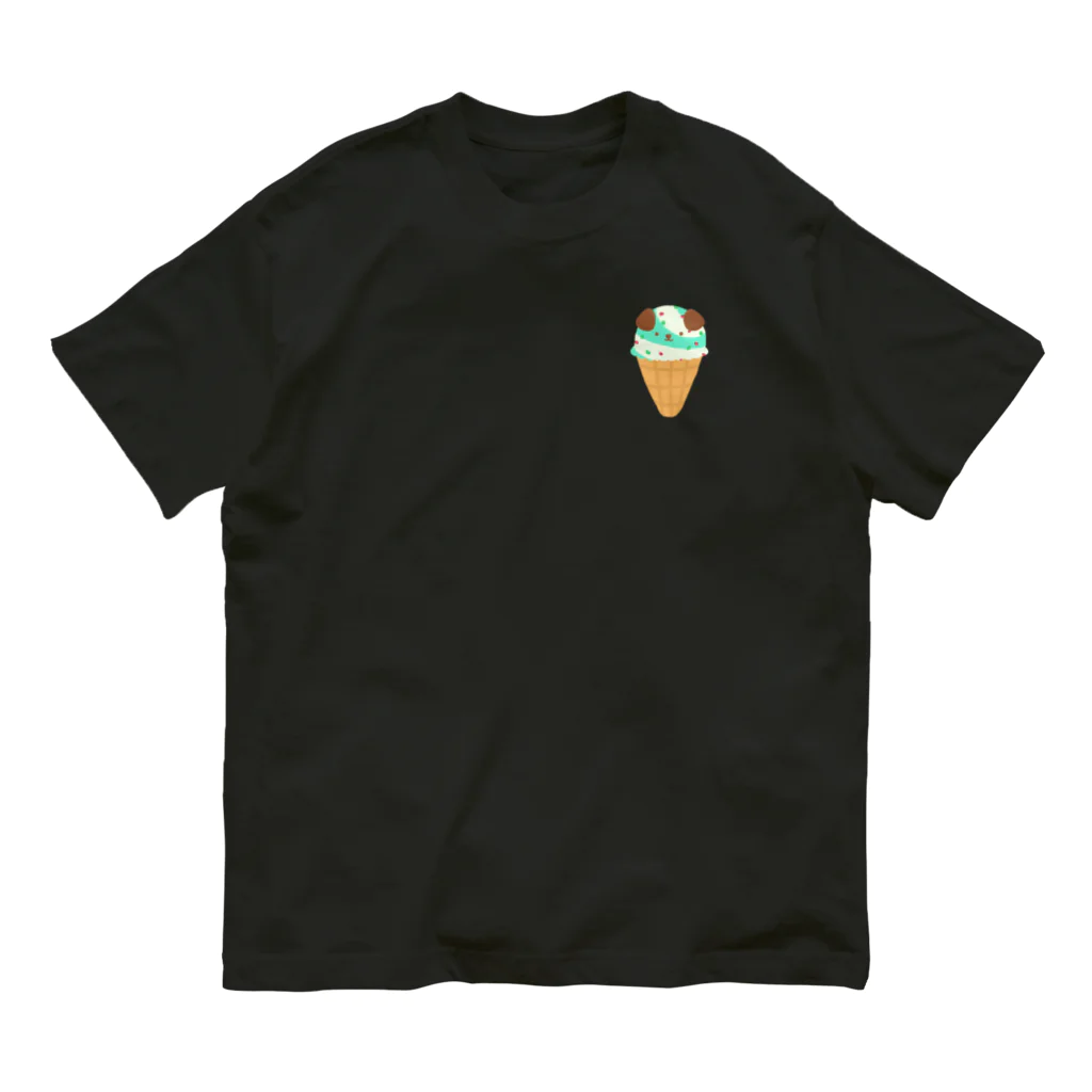 机上の空想ペットショップのこいぬアイス オーガニックコットンTシャツ