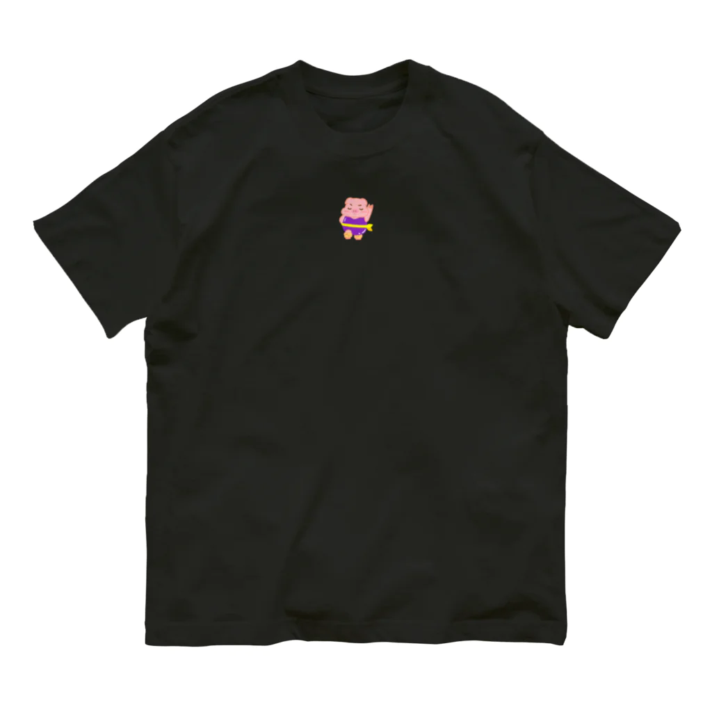 竜堂のハッピーワクワク堂のアゲモノズブタくん　ノリノリTシャツ オーガニックコットンTシャツ