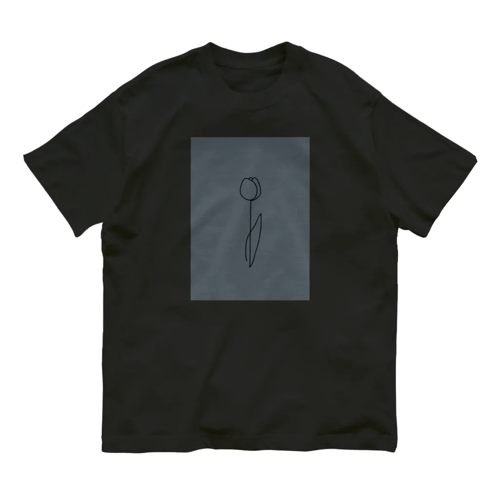 rilybiiのdark gray green blue オーガニックコットンTシャツ