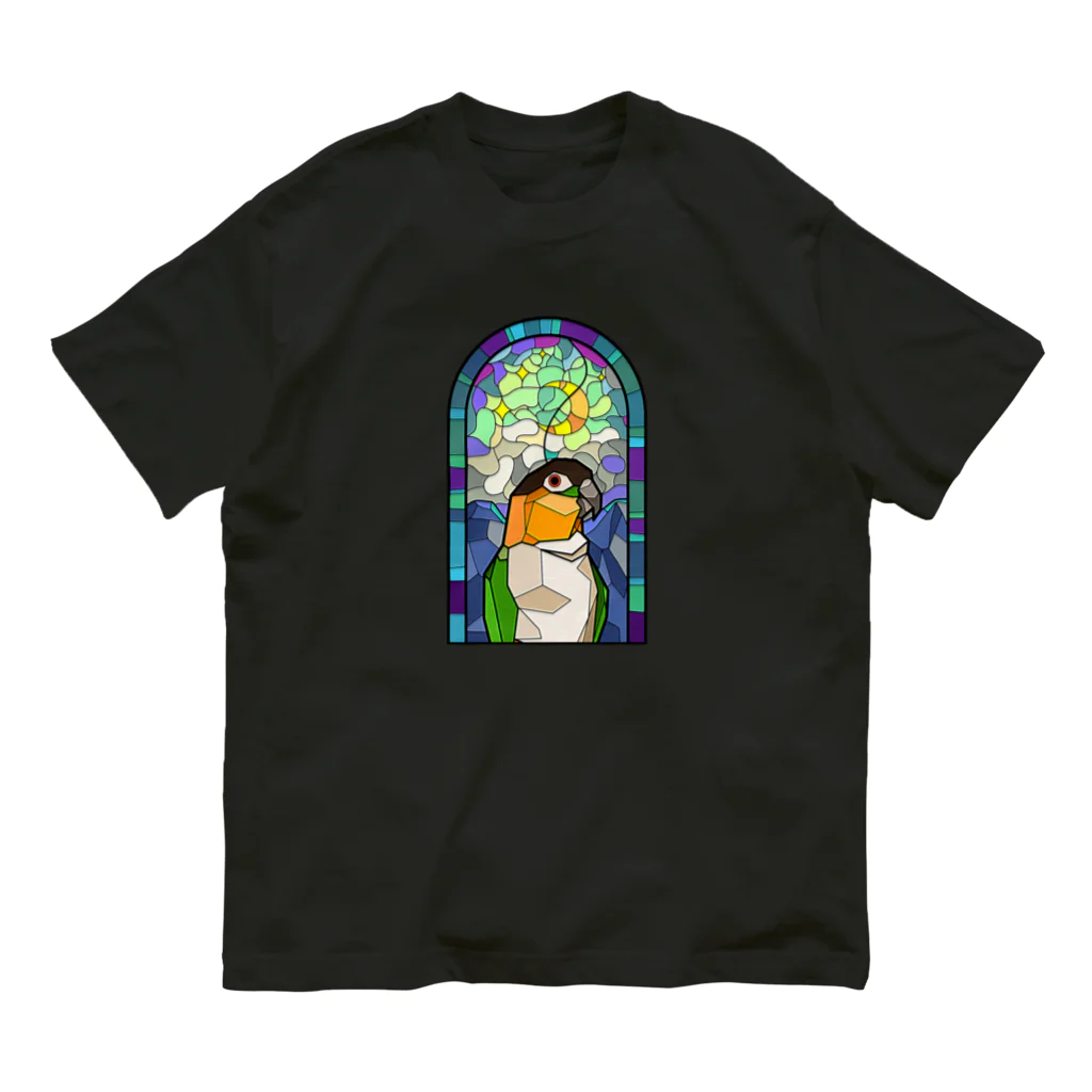 アルバトロスデザインの聖パロット教会・ズグロシロハラ オーガニックコットンTシャツ