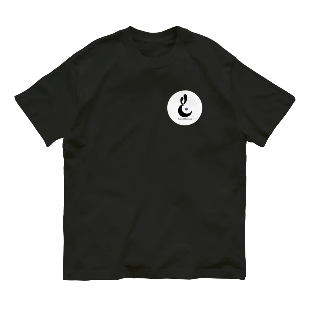 月灯ふんわり亭のクレッセントエンバシーロゴ オーガニックコットンTシャツ